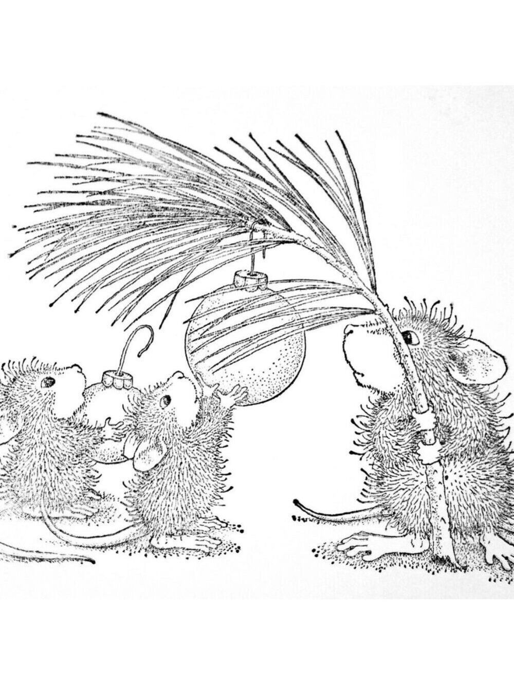 Stampendous Cling unmounted Rubber Stamps House Mouse Designs Deck The Halls - Picture 2 of 4